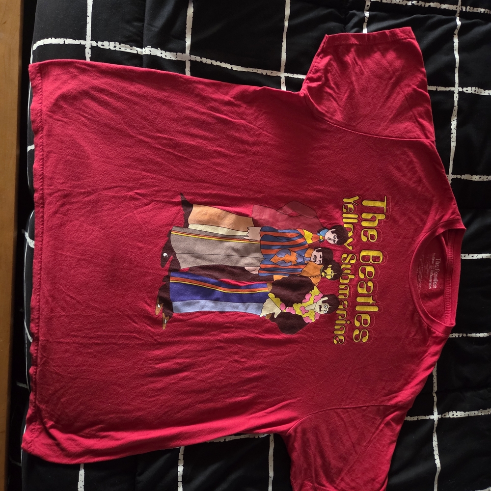 The Beatles Red Short Sleeve Tee Casual Graphic